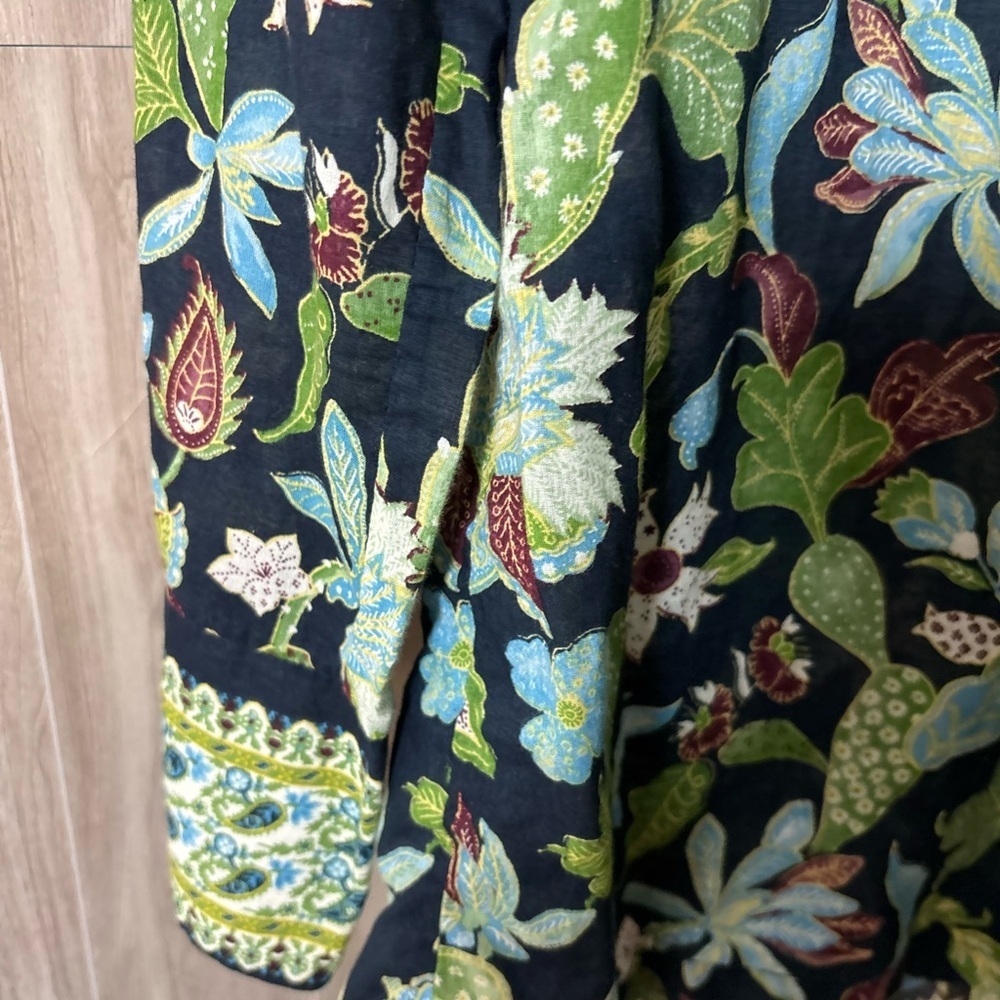 Tory Burch Embellished Garden Wisteria Beaded Garden Tunic Top Floral - Picture 8 of 15